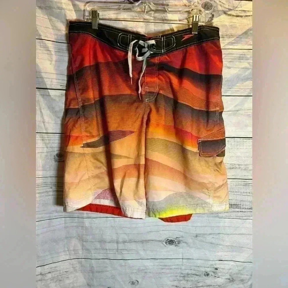 Speedo mens orange tie up swim trunks - Picture 1 of 5
